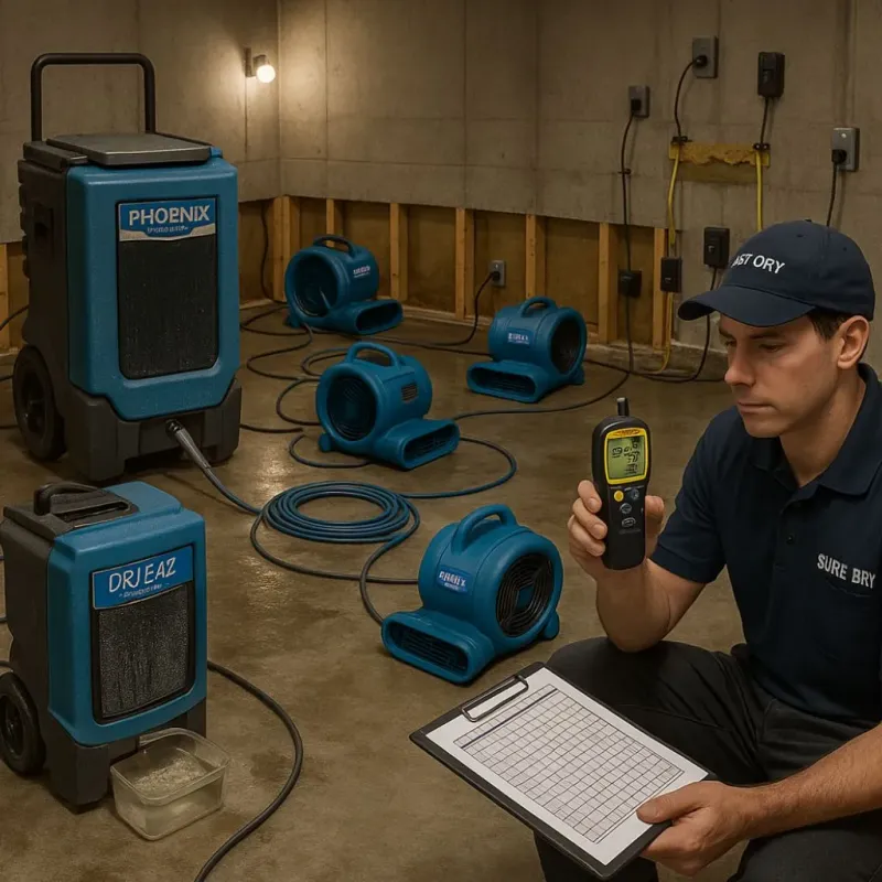 Structural Drying and Dehumidification process in Live Oak, CA